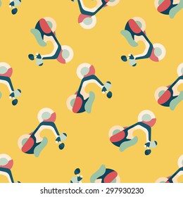 Transportation scooter flat icon,eps10 seamless pattern background