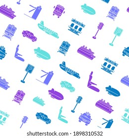 transportation seamless pattern doodle sketch style. silhouette isolated on white background simple ink hand drawn Vector illustration