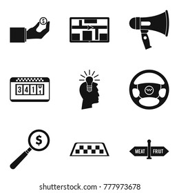 Transportation service icons set. Simple set of 9 transportation service vector icons for web isolated on white background