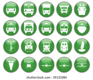 Transportation set of different vector web icons