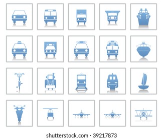Transportation set of different vector web icons