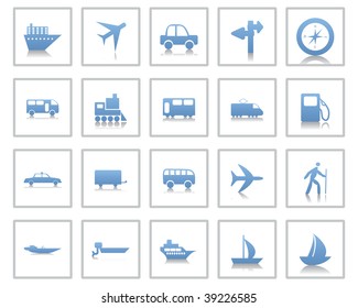 Transportation set of different vector web icons