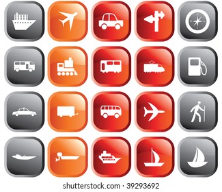 Transportation set of different vector web icons