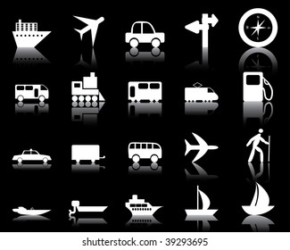 Transportation set of different vector web icons