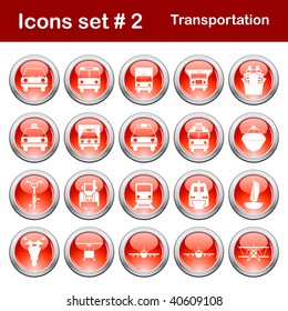 Transportation set of different vector web icons