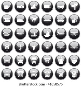 Transportation set of different vector web icons