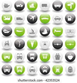 Transportation set of different vector web icons