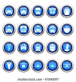 Transportation set of different vector web icons