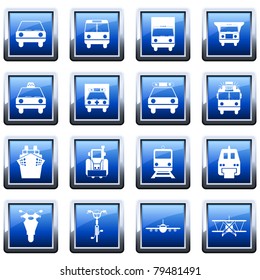 Transportation set of different vector web icons