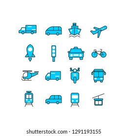 transportation set icon set with black color  vector  isolated illustration editable