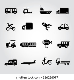 transportation set, icon set, car set