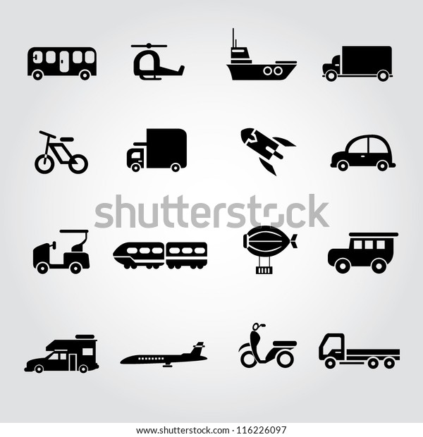 transportation set, icon set, car\
set