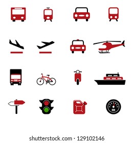 Transportation set of icons