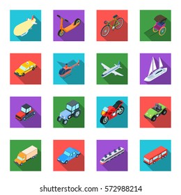 Transportation set icons in flat style. Big collection of transportation vector symbol stock illustration