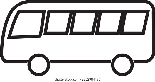 Transportation - set of line vector icons. Bus icon set. Transport symbol in linear style. Vector