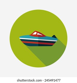 Transportation ship flat icon with long shadow,eps10