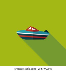 Transportation ship flat icon with long shadow,eps10