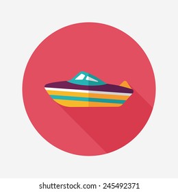 Transportation ship flat icon with long shadow,eps10
