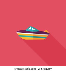 Transportation ship flat icon with long shadow,eps10