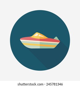 Transportation ship flat icon with long shadow,eps10