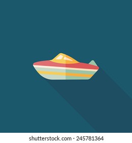 Transportation ship flat icon with long shadow,eps10