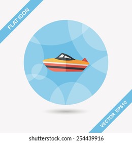 Transportation ship flat icon with long shadow,eps10