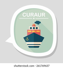 Transportation ship flat icon with long shadow,eps10