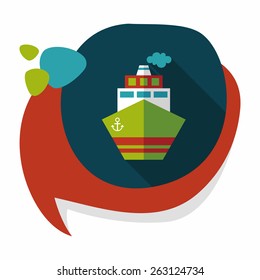 Transportation ship flat icon with long shadow,eps10