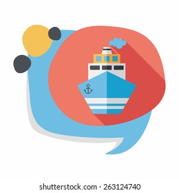 Transportation ship flat icon with long shadow,eps10