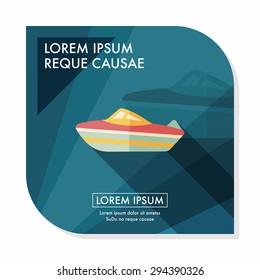 Transportation ship flat icon with long shadow,eps10