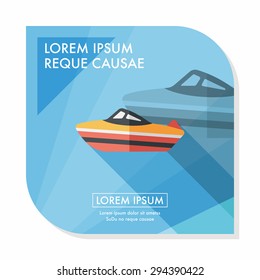 Transportation ship flat icon with long shadow,eps10