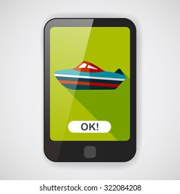 Transportation ship flat icon with long shadow,eps10