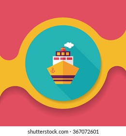 Transportation ship flat icon with long shadow,eps10