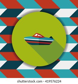Transportation ship flat icon with long shadow,eps10