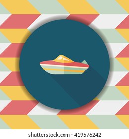 Transportation ship flat icon with long shadow,eps10