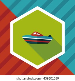 Transportation ship flat icon with long shadow,eps10