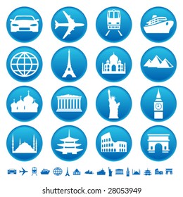 Transportation and sights icons