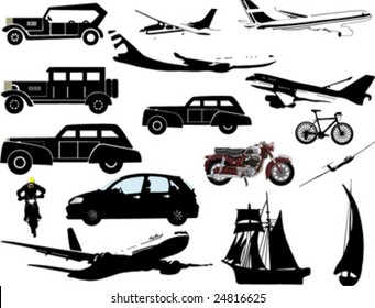 transportation silhouettes collection