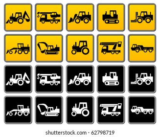 Transportation silhouettes collection, icons design element, vector illustration