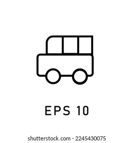 transportation simple vector line icon containing car, suitable for any purpose. Web design, mobile app.