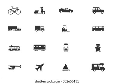 Transportation simply icons for web