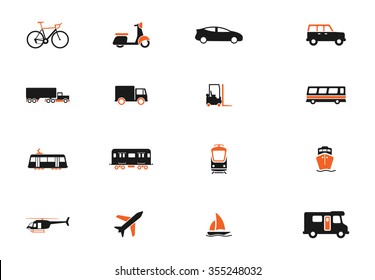 Transportation simply icons for web