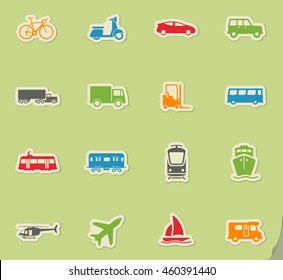 Transportation simply icons for web and user interface