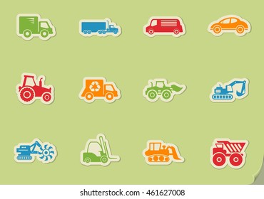 Transportation simply icons for web and user interface