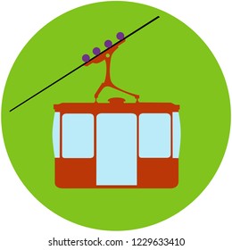 Transportation, ski lift icon. Vector illustration of cabin, ski, mountain transport sign, symbol.
