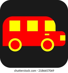 Transportation Small Bus, Illustration, Vector On A White Background.