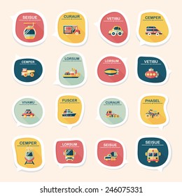 Transportation speech bubble flat design background set, eps10