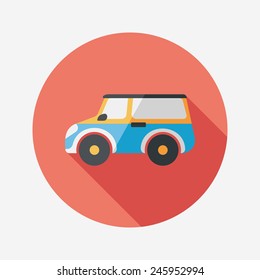 Transportation Sports Utility Vehicle flat icon with long shadow,eps10