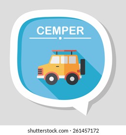 Transportation Sports Utility Vehicle flat icon with long shadow,eps10