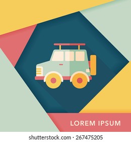 Transportation Sports Utility Vehicle flat icon with long shadow,eps10